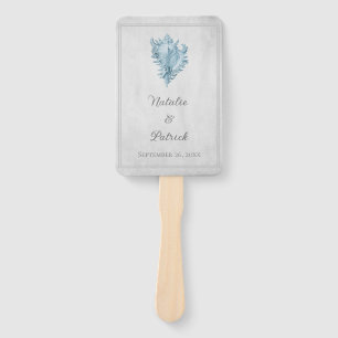 Blue Conch Muschel Wedding Hand Fans Fächer