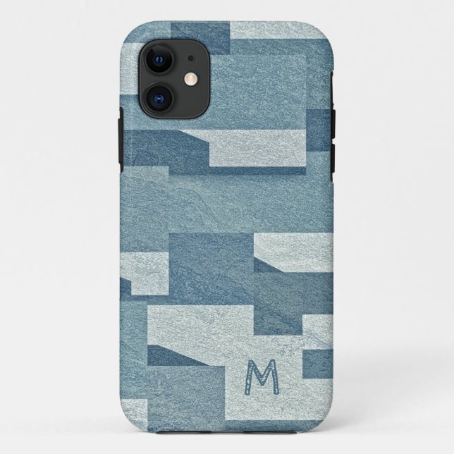 "Blue Concrete"-Gehäuse in Monogramm Case-Mate iPhone Hülle (Rückseite)