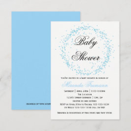 Blue Confetti - 3x5 Baby Dusche Einladung