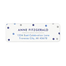 Blue Confetti Rücksendeadressen-Aufkleber