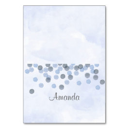 Blue Confetti Watercolor Platzkarte Tischnummer
