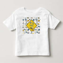 Blue Construction Trucks & Site Theme Muster Alter Kleinkind T-shirt