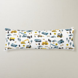 Blue Construction Trucks & Site Theme Muster Seitenschläferkissen