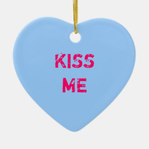 Blue Conversation Heart Foto Ornament
