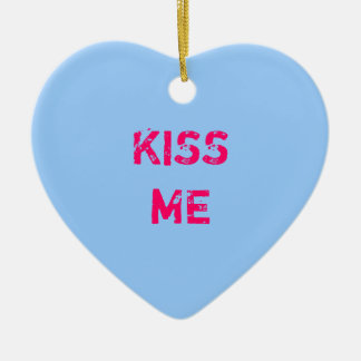 Blue Conversation Heart Foto Ornament