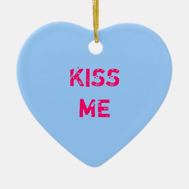 Blue Conversation Heart Foto Ornament (Vorne)