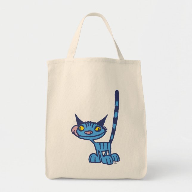 Blue cool Cat Bag Tragetasche (Vorne)