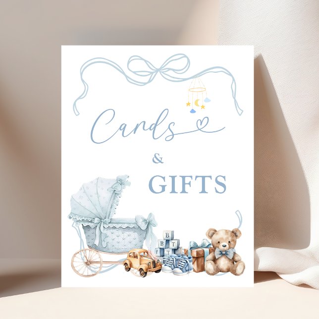 Blue Coquette Baby Carriage Cards and Gifts Poster (Von Creator hochgeladen)