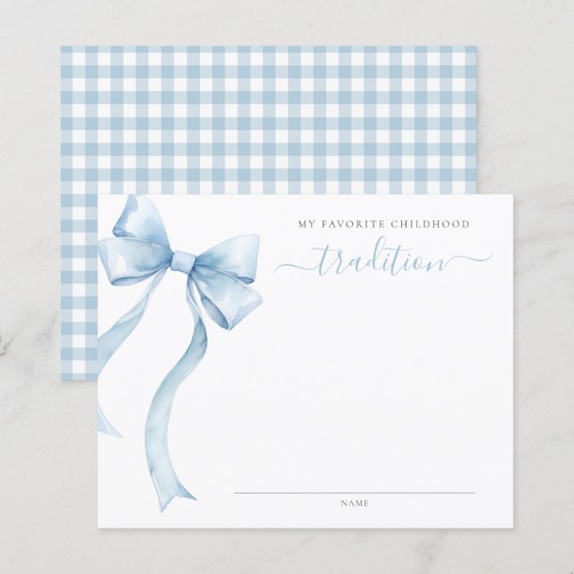 Blue Coquette Bow Baby Dusche Kinderherstellung Tr (Vorne/Hinten)