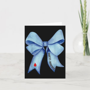 Blue Coquette Bow Diabetes Bewusstsein Typ 1 Diabe Karte