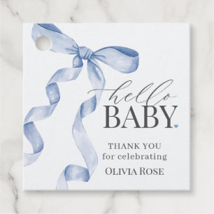 Blue Coquette Bow Girl Baby Dusche Geschenkanhänger