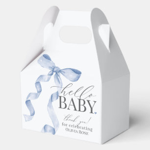 Blue Coquette Bow Girl Baby Duschgeschenk Geschenkschachtel