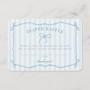Blue Coquette Bow Pastel Babydusche Windelwindeln Begleitkarte