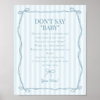 Blue Coquette Bow Pastel Dont Say Baby Showspiel