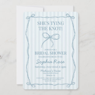 Blue Coquette Bow The Knot Brautparty Einladung