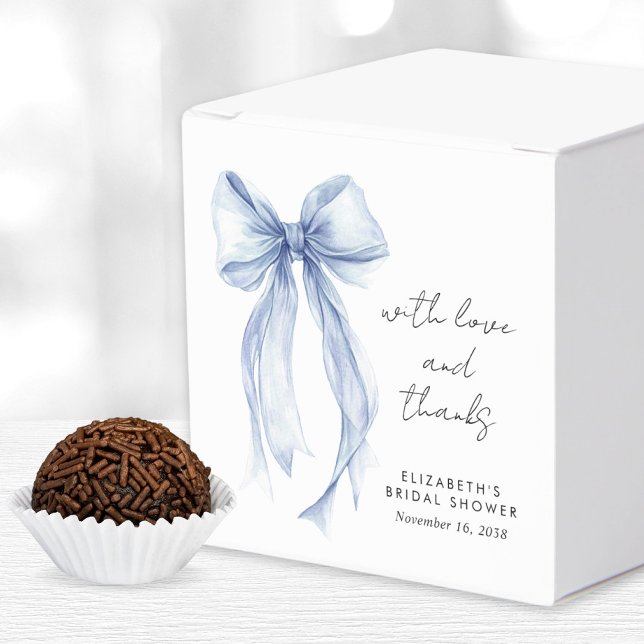 Blue Coquette Bow Watercolor Brautparty Geschenkschachtel (Von Creator hochgeladen)