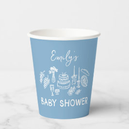 Blue Coquette Moderne Babydusche Pappbecher