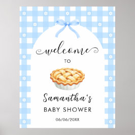 Blue Coquette Pie Baby Shower Welcome Poster