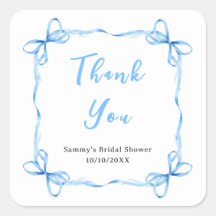 Blue Coquette Ribbon Brautparty Vielen Dank