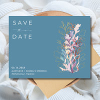 Blue Coral Beach Hochzeit Save the Date