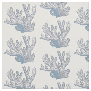 Blue Coral Juul Coastal Beach House Fabric Stoff