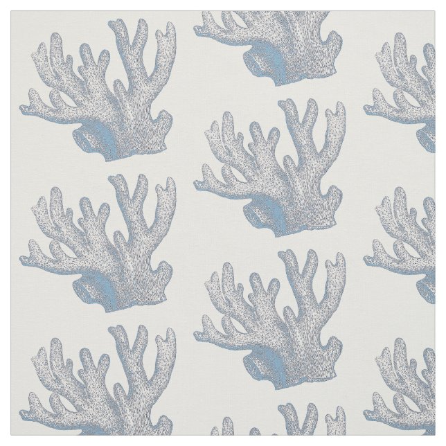 Blue Coral Juul Coastal Beach House Fabric Stoff (Muster)