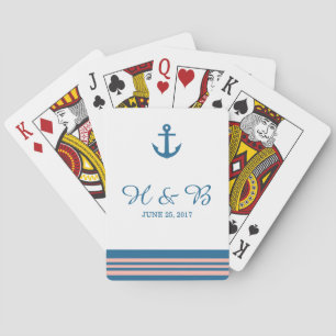 Blue Coral Nautical Anchor Playing Cards Spielkarten