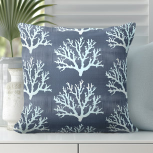 Blue Coral Pillow Kissen mit Kastenwirbel