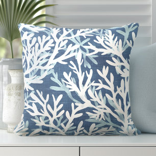 Blue Coral Pillow Korallendekorative Kissen