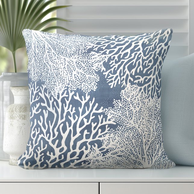 Blue Coral Pillow | Küstenstil Kissen (Von Creator hochgeladen)
