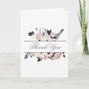 Blue Coral Pink Floral Spring Wedding danke