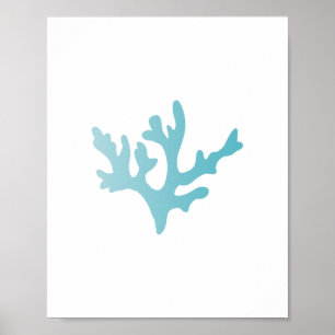 Blue Coral Reef Beach Art Print Poster