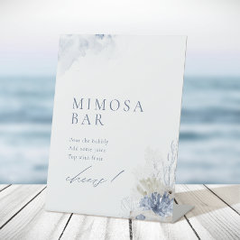 Blue Coral & Seashells Beach Brautparty Mimosa Sockelschild