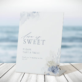 Blue Coral & Seashells Beach Liebe ist Sweet Favor Sockelschild