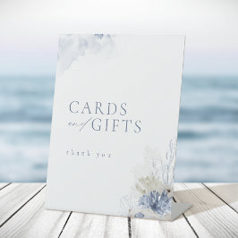 Blue Coral Seashells Beach Wedding Cards & Gifts Sockelschild