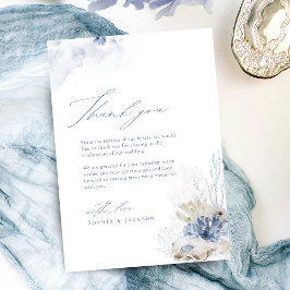 Blue Coral & Seashells Strand Thema Vielen Dank Dankeskarte