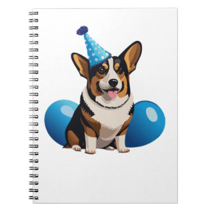 Blue Corgi Birthday Classic T - Shirt Notizblock