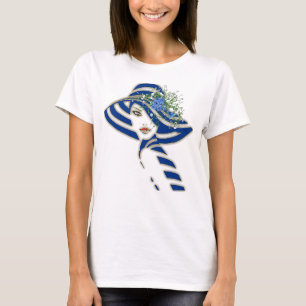 Blue Corn Blume & White Roses Wedding T-Shirt