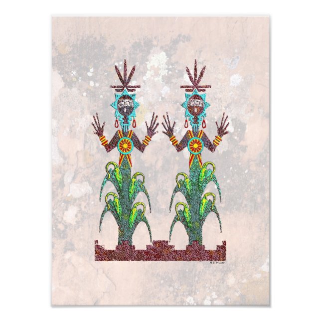 Blue Corn People, Navajo Mythology und ihr Sand Fotodruck (Vorne)