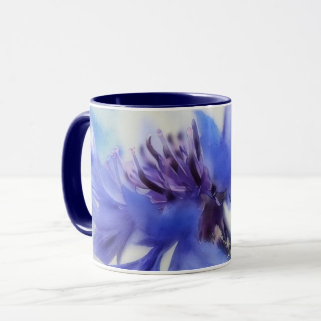 Blue Cornflower Blume Tasse Cup (Vorderseite Links)