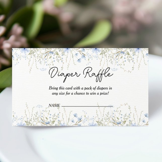 Blue Cornflower Girl Dusche Windeln Windeln Raffel Begleitkarte (Von Creator hochgeladen)