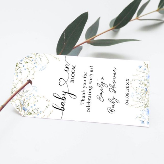 Blue Cornflower Wildblume Baby Dusche Vielen Dank Geschenkanhänger (Von Creator hochgeladen)