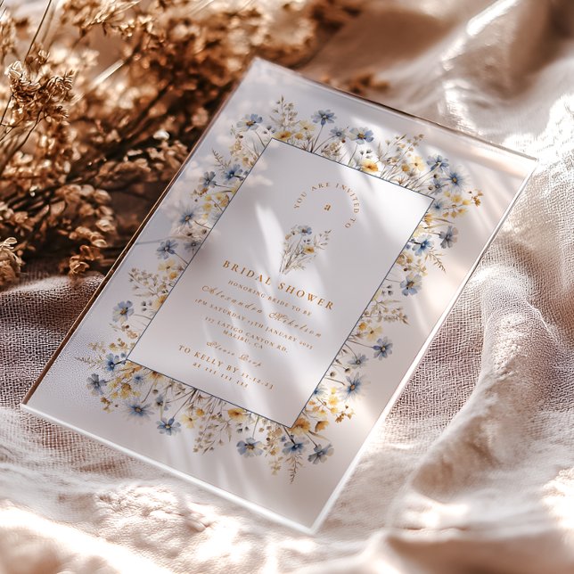 Blue Cornflower Wildblume Brautparty Acryleinladungen (Von Creator hochgeladen)