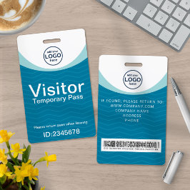 Blue Corporate Visitor Pass ID Barcode Ausweis