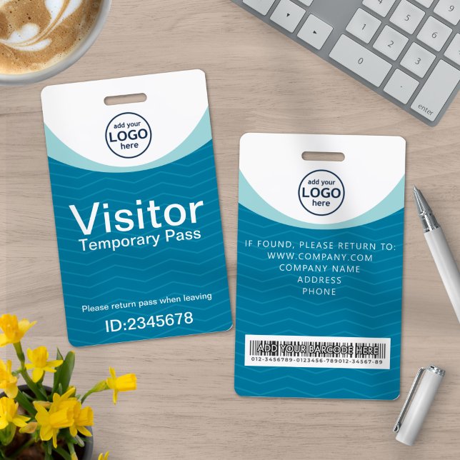Blue Corporate Visitor Pass ID Barcode Ausweis (Von Creator hochgeladen)