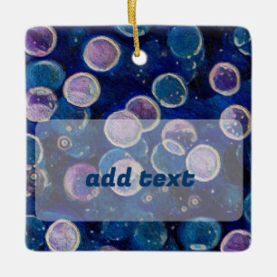 Blue Cosmic Orbs Keramikornament