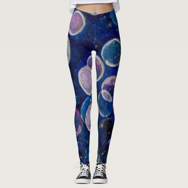 Blue Cosmic Orbs Leggings (Vorderseite)