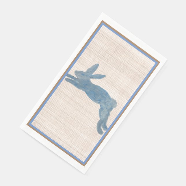 Blue Country French Bunny Rabbit Paper Napkin Serviette (Ecke)