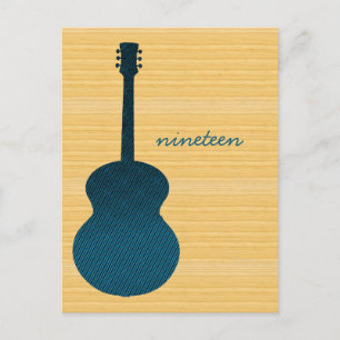 Blue Country Gitarre Tischnummer Postkarte