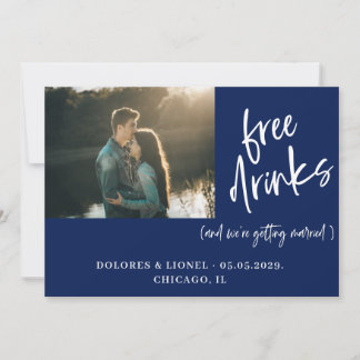 Blue Couple Foto Wedding Save the Date